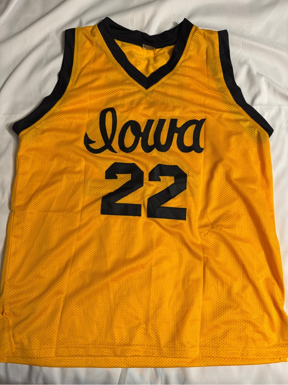 Iowa #22 Yellow Basketball Jersey - Team Style Tank